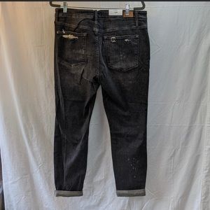 Judy Blue mid-rise boyfriend fit bleach splattered jeans distressed 14W NWT